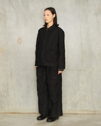 Black Crash Pocket Trousers