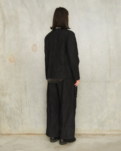 Black Crash Pocket Trousers