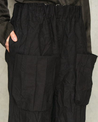 Black Crash Pocket Trousers