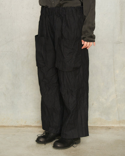 Black Crash Pocket Trousers