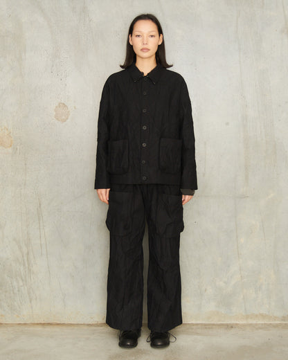 Black Crash Pocket Trousers