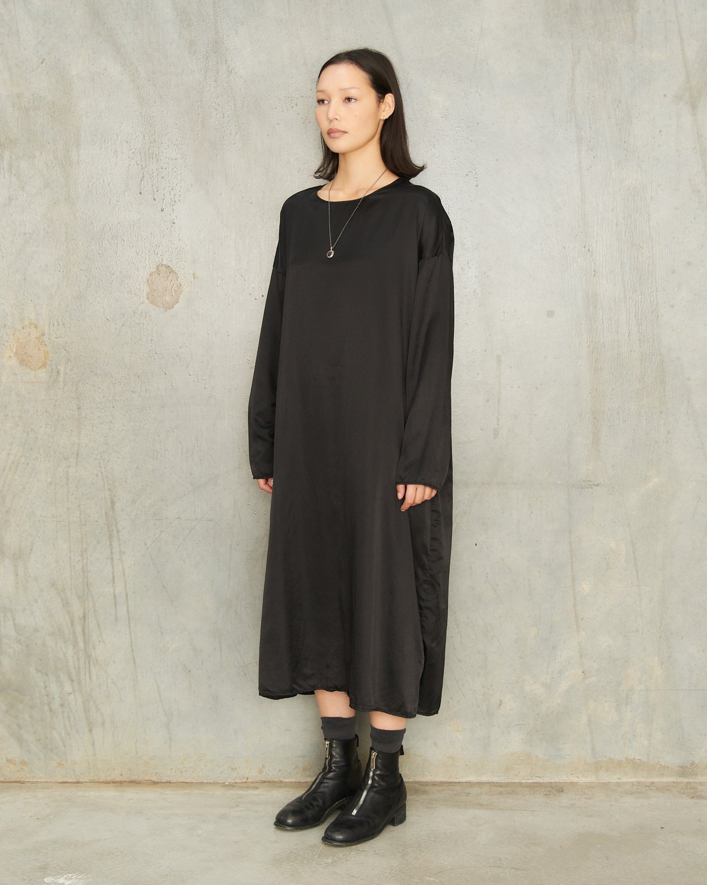 Black Silk T Dress