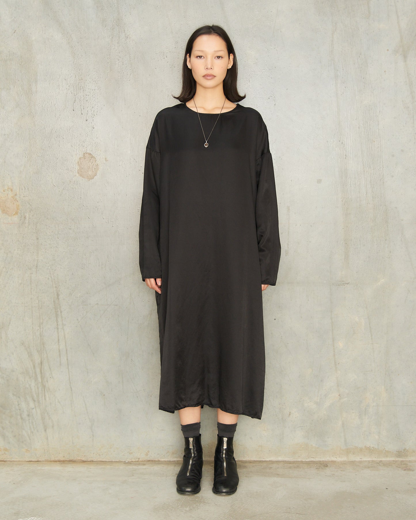 Black Silk T Dress