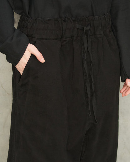 Black Wide Cropped Trousers
