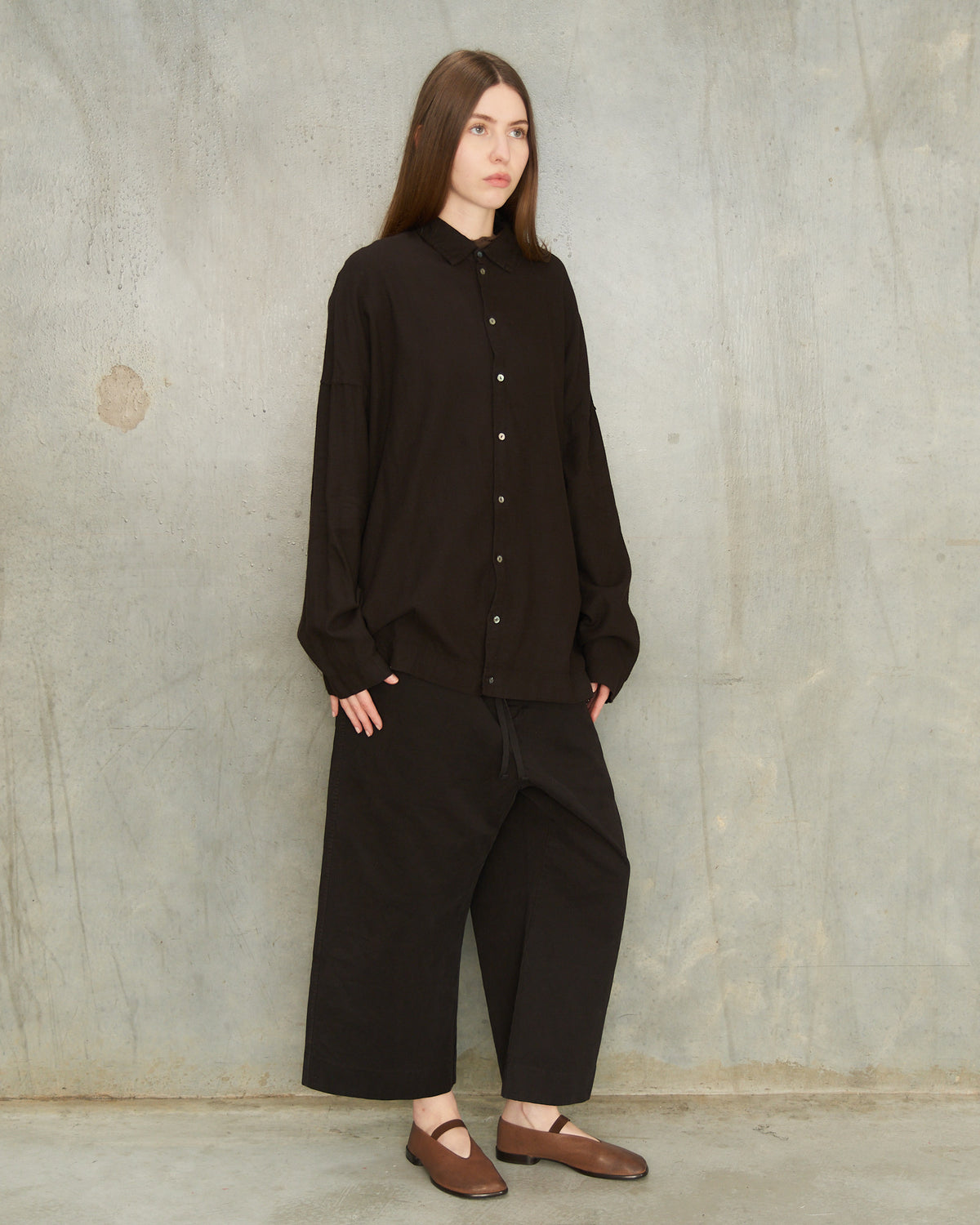 Chocolate Unisex Collared Shirt