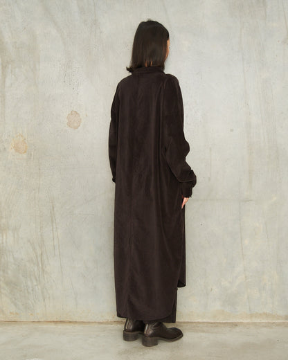 Chocolate Velvet Shirt Dress