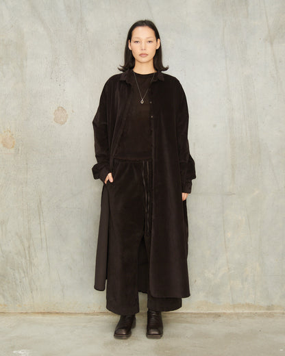 Chocolate Velvet Shirt Dress