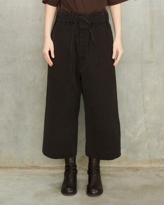 Chocolate Wide Cropped Trousers