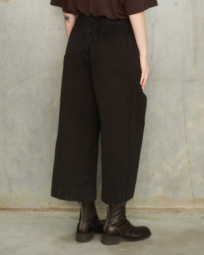 Chocolate Wide Cropped Trousers