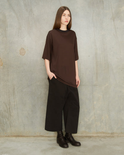 Chocolate Wide Cropped Trousers