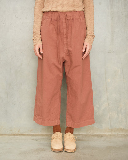 Coral Cropped Wide Trousers