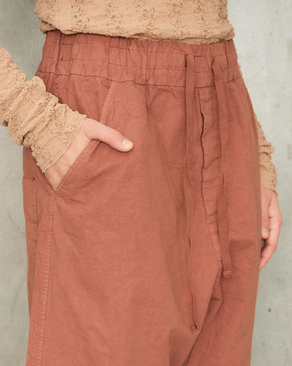 Coral Cropped Wide Trousers