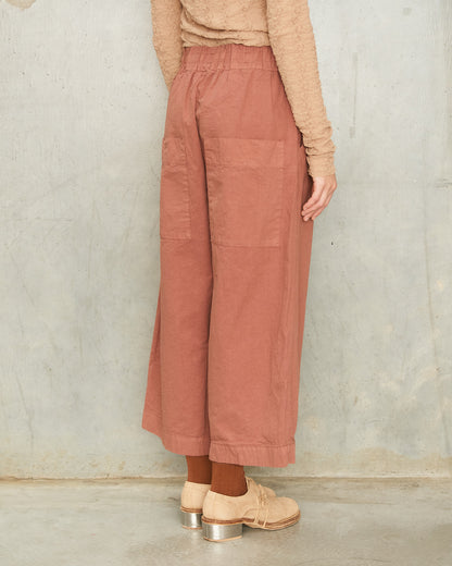 Coral Cropped Wide Trousers