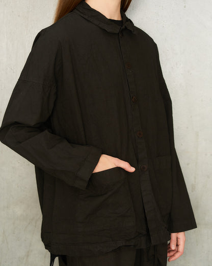 Dark Brown Cotton Over-Shirt