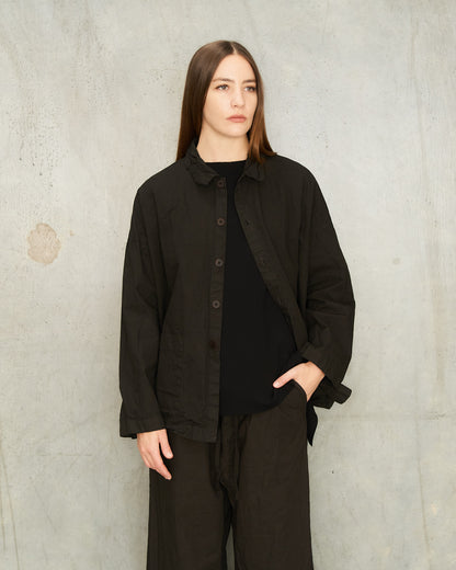 Dark Brown Cotton Over-Shirt