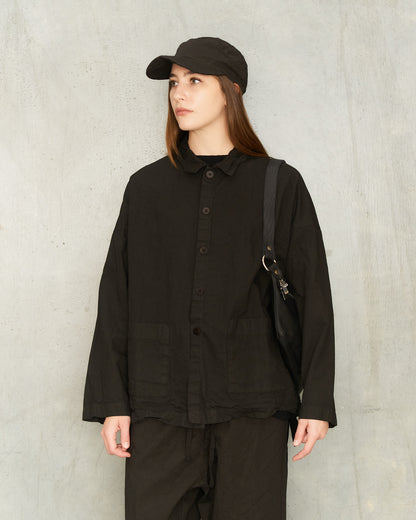 Dark Brown Cotton Over-Shirt