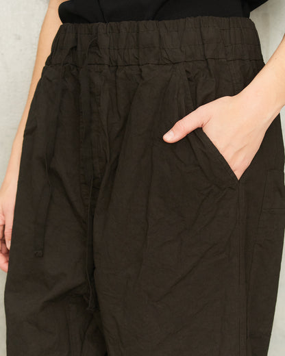 Dark Brown Cropped Wide Trousers