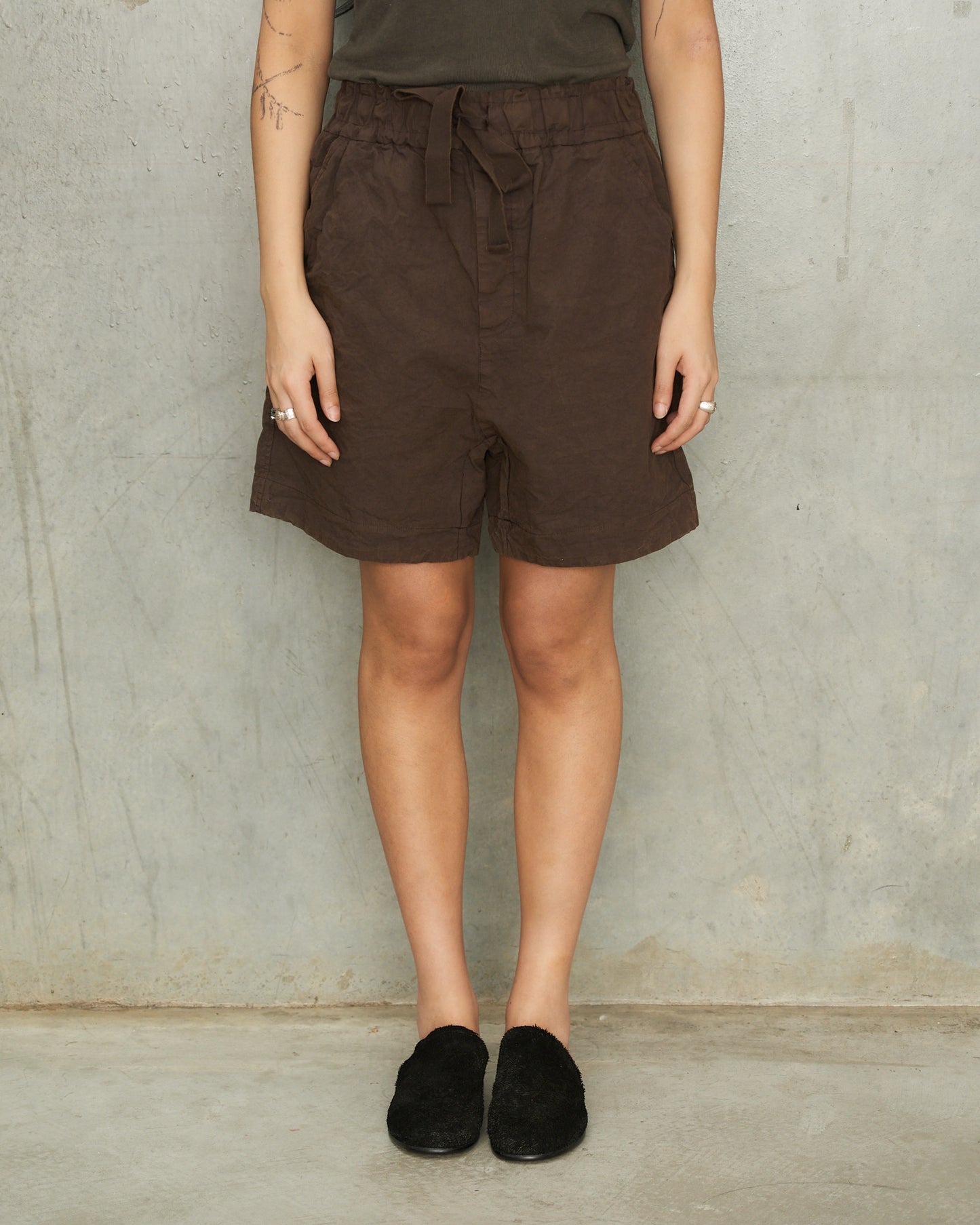 Grape Cotton Wide Shorts