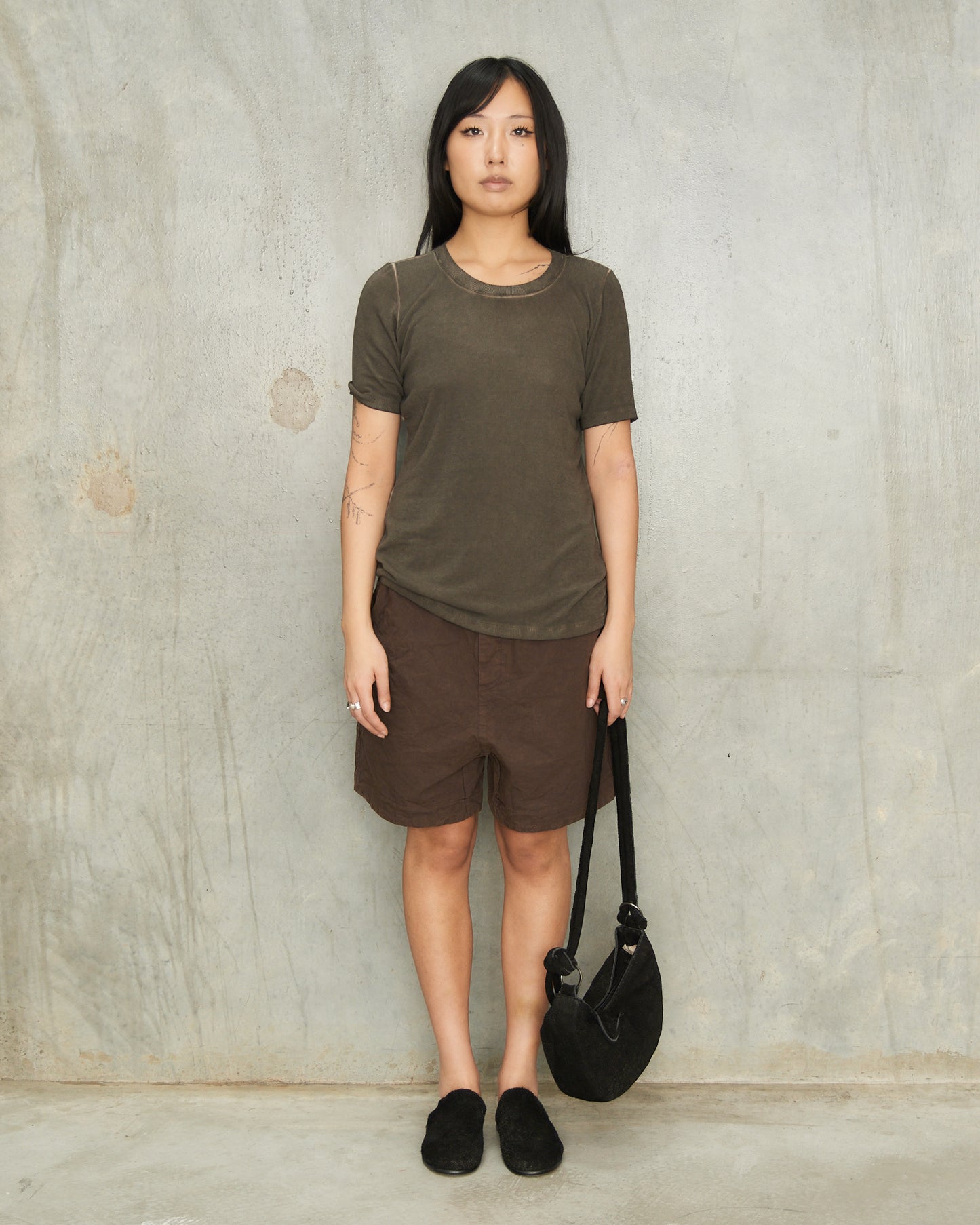 Grape Cotton Wide Shorts