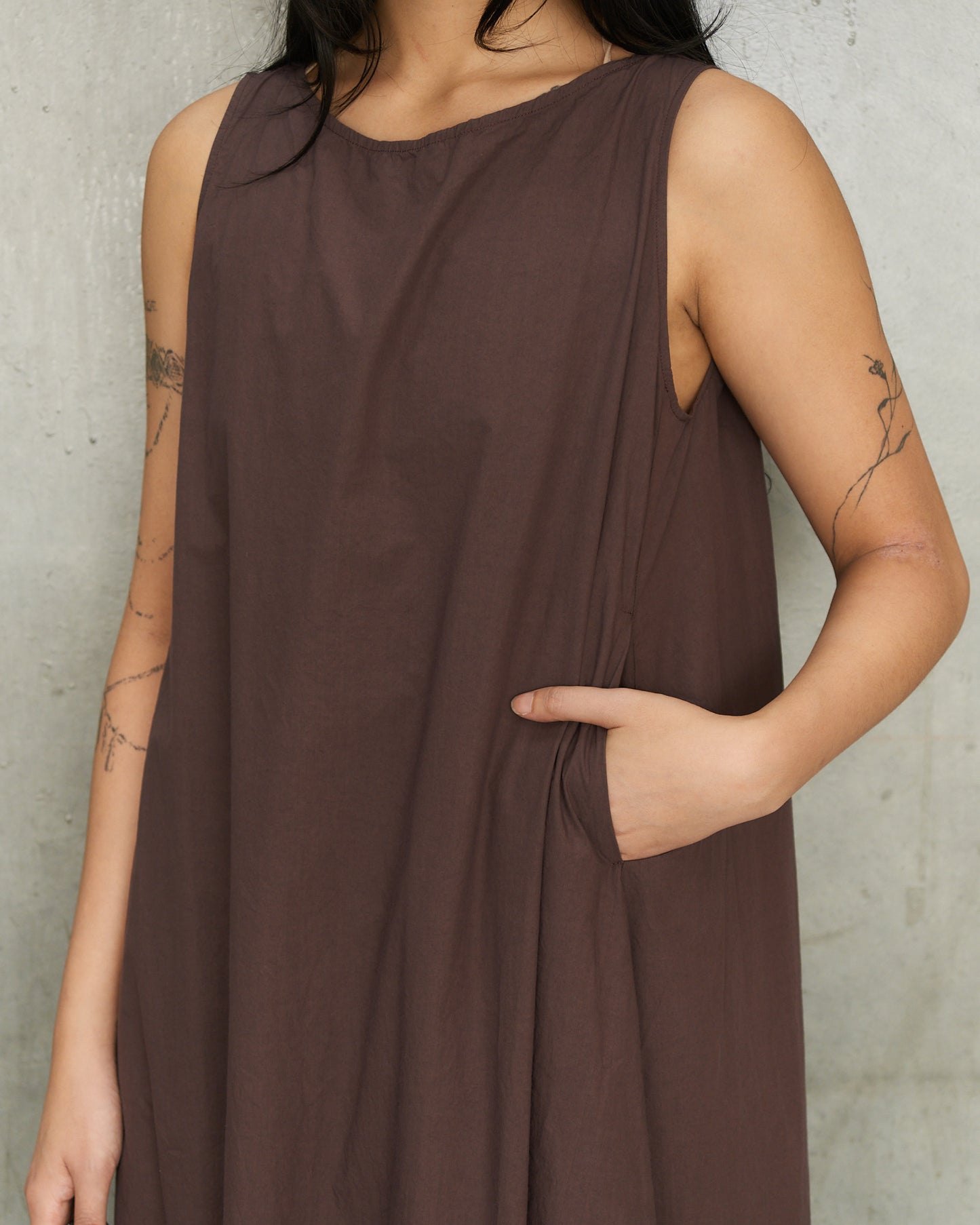 Grape Sleeveless Balloon Dress