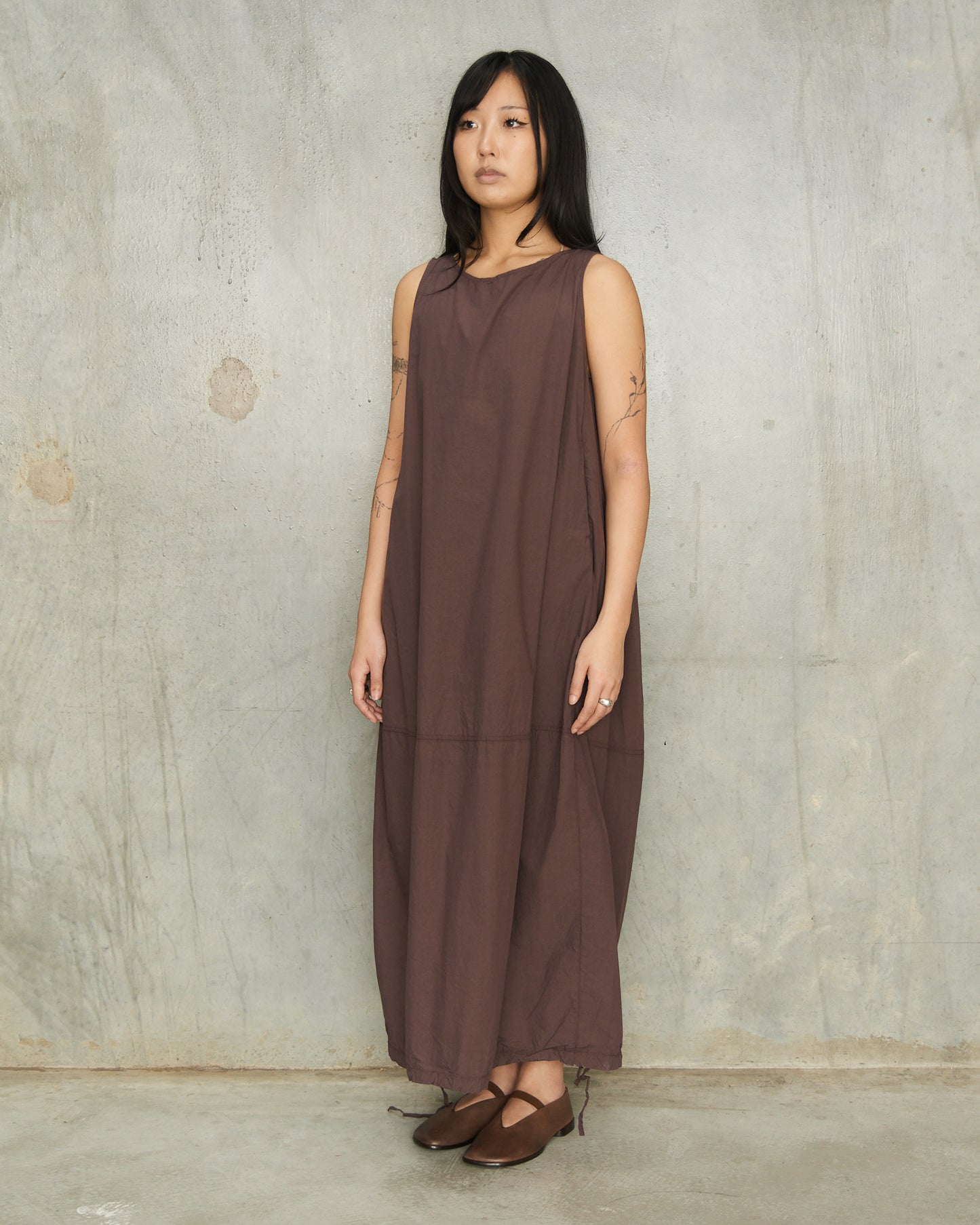 Grape Sleeveless Balloon Dress