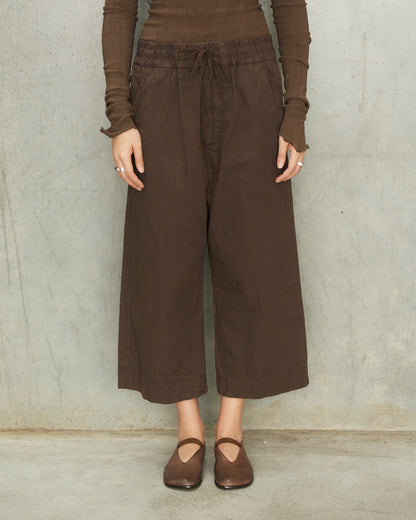 Grape Wide Cropped Trousers