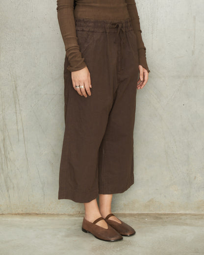 Grape Wide Cropped Trousers