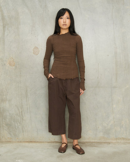 Grape Wide Cropped Trousers