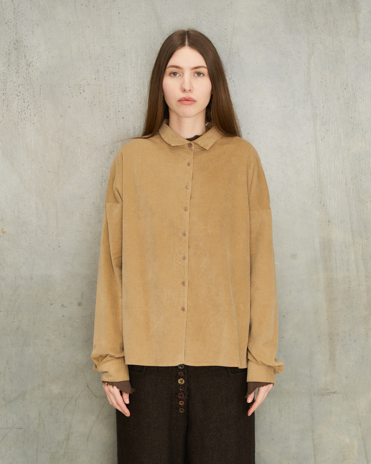 Honey Velvet Short Collared Shirt