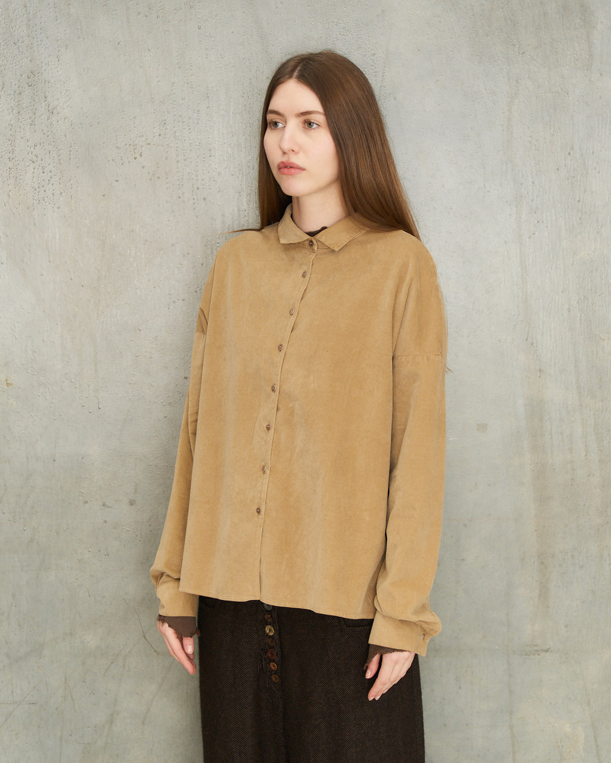 Honey Velvet Short Collared Shirt