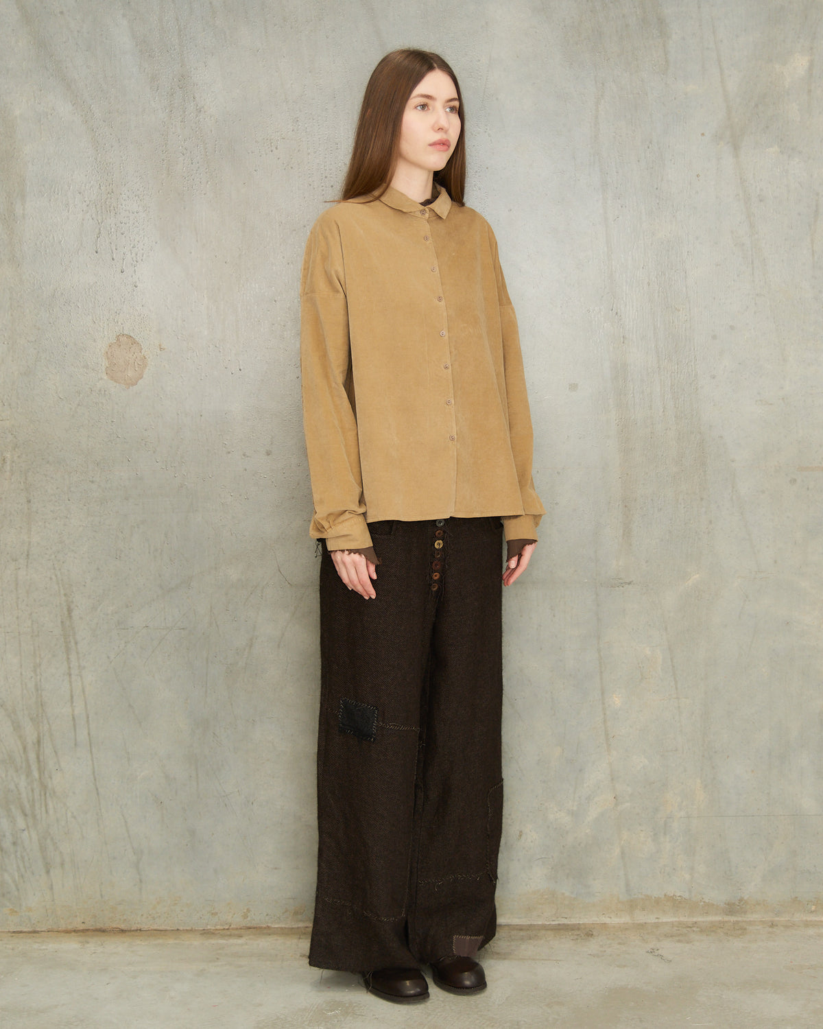 Honey Velvet Short Collared Shirt