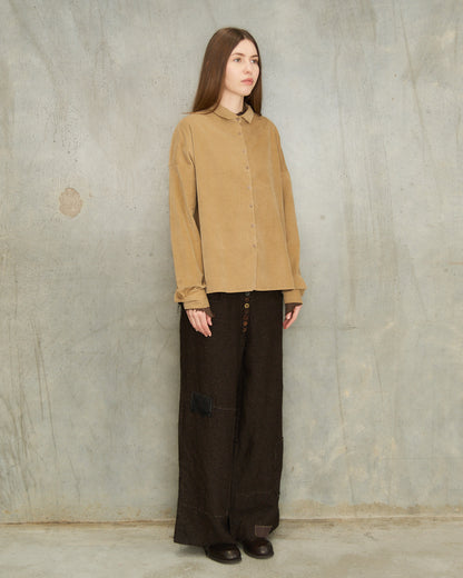 Honey Velvet Short Collared Shirt