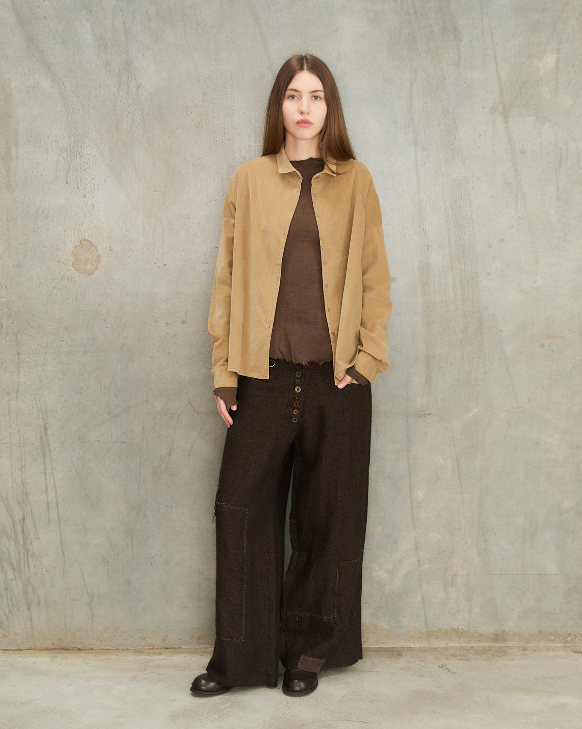 Honey Velvet Short Collared Shirt