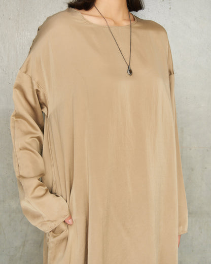 Marron Glace Silk T Dress