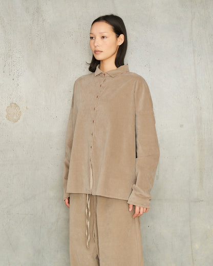 Marron Glace Velvet Shirt
