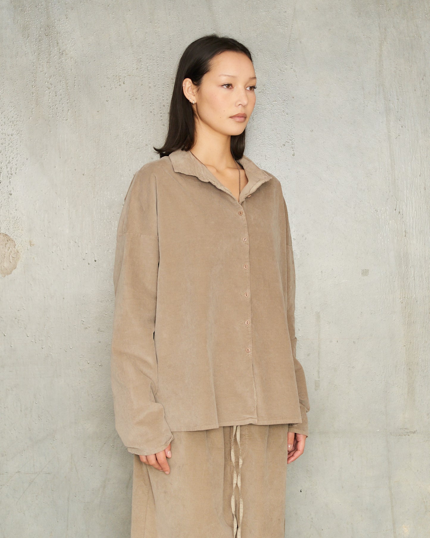 Marron Glace Velvet Shirt