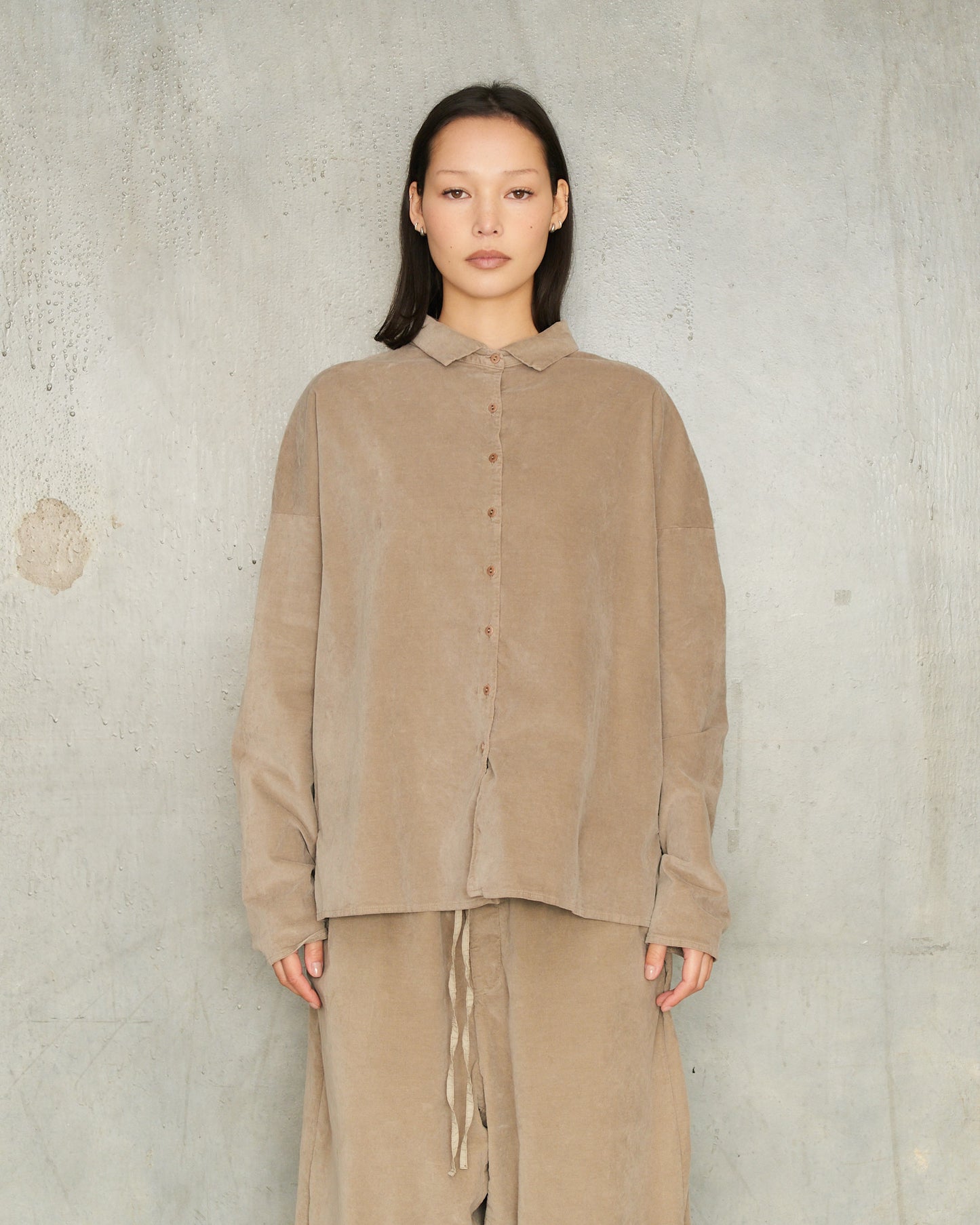 Marron Glace Velvet Shirt