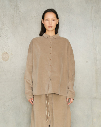 Marron Glace Velvet Shirt