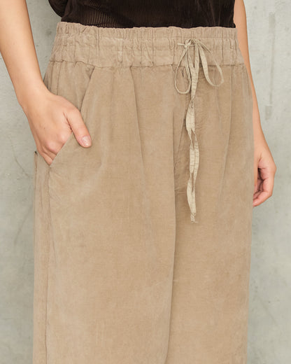 Marron Glace Velvet Wide Trousers