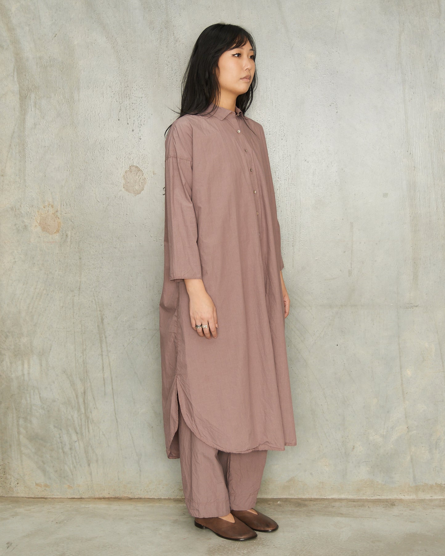 Mauve Long Shirt Dress