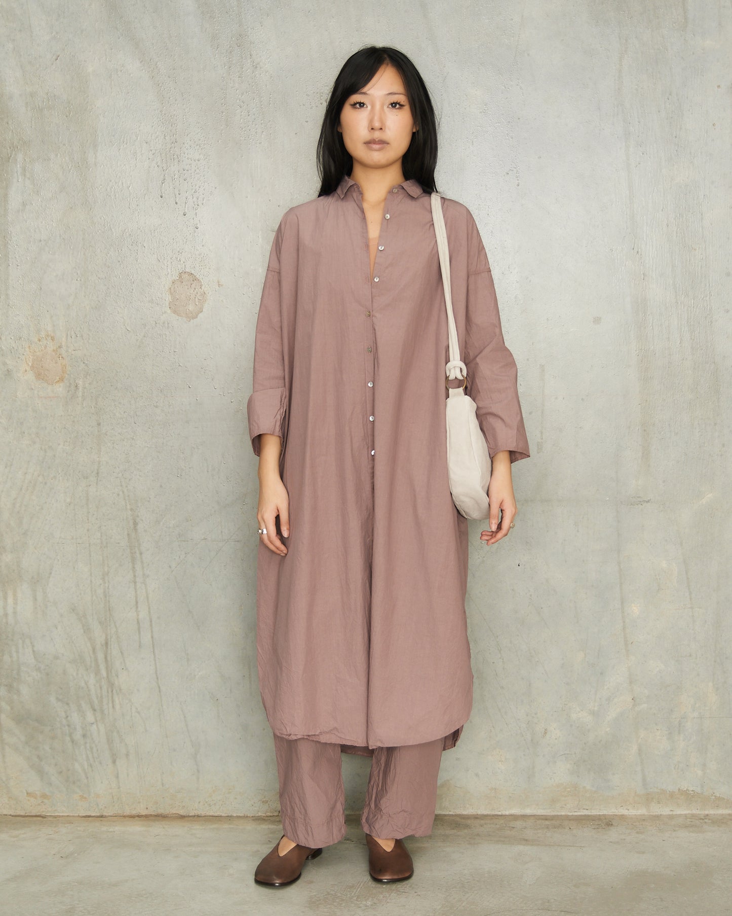 Mauve Long Shirt Dress