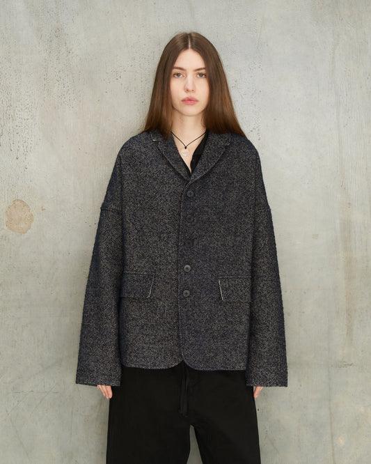 Navy Tweed Unisex Blazer