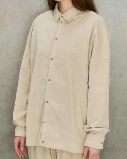 Oatmeal Velvet Unisex Collared Shirt