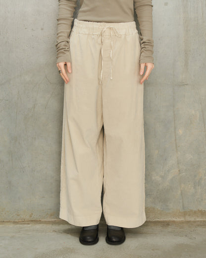 Oatmeal Velvet Wide Trousers