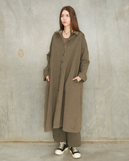 Sage Loose Collared Dress
