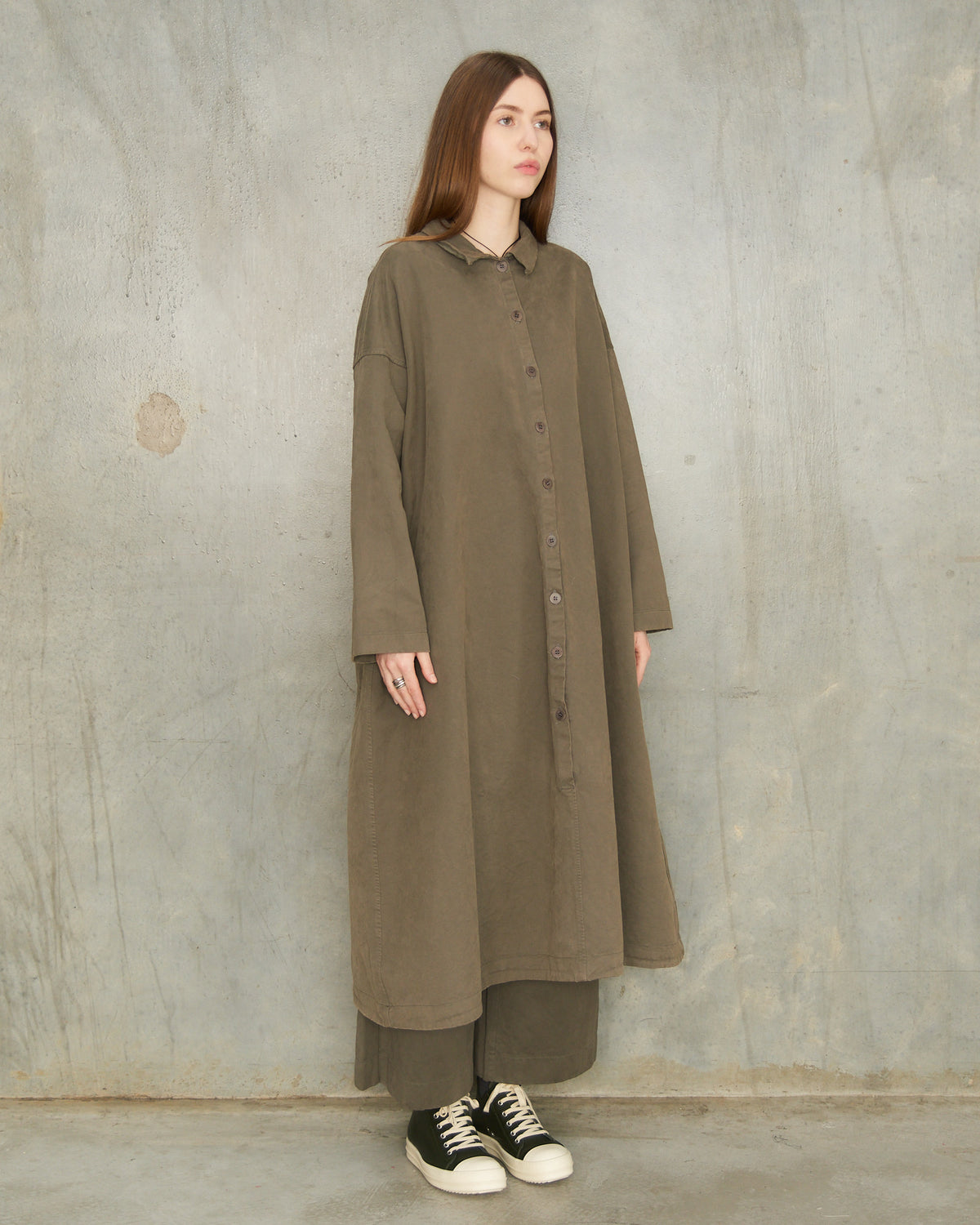 Sage Loose Collared Dress