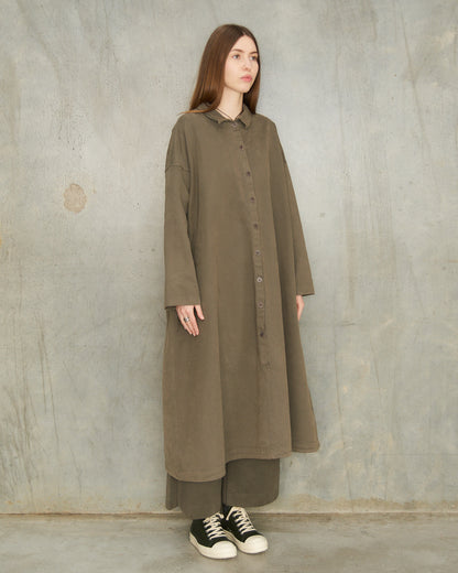Sage Loose Collared Dress