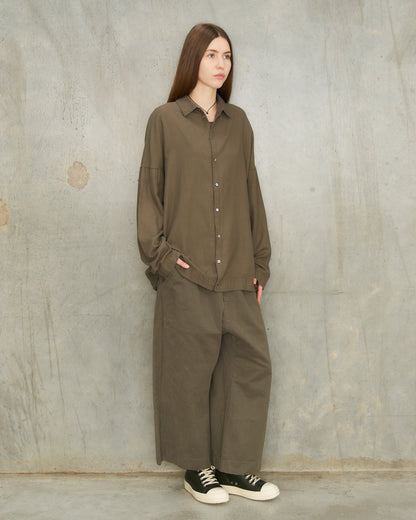 Sage Wide Cropped Trousers