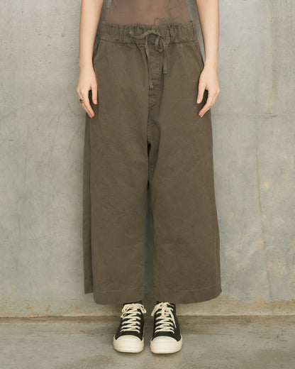 Sage Wide Cropped Trousers