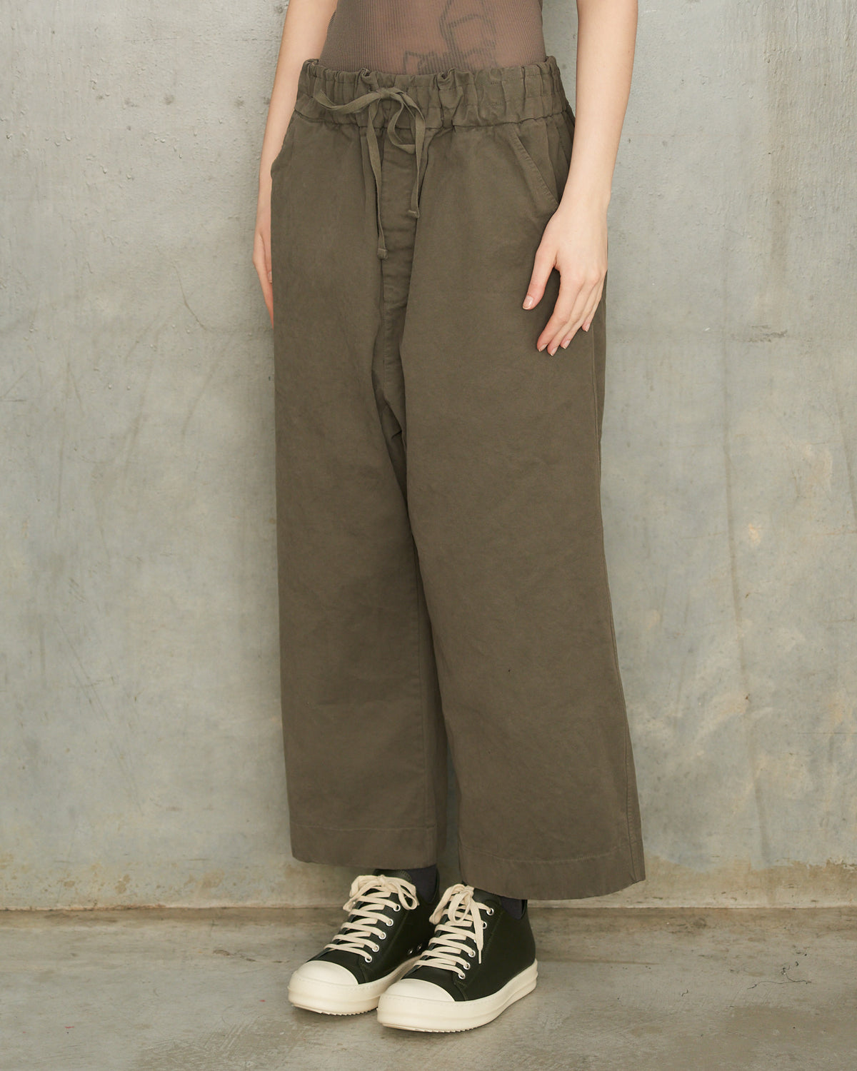 Sage Wide Cropped Trousers